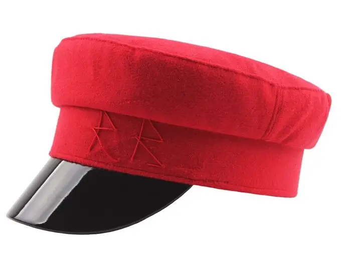 HUISHEN008 осенний женский берет для девочек, твердая темно-синяя шляпа Gorros Newsboy, военная восьмиугольная кепка