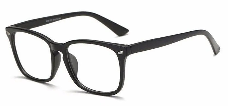 New square retro flat mirror classic unisex myopia frame glasses literary rivets ultra light casual no degree reading glasses - Цвет оправы: 8