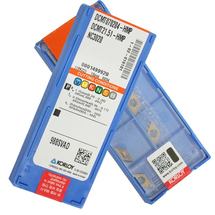 Корея KORLOY DCMT070202-HMP PC9030 DCMT070204-HMP NC3020 DCMT070204-HMP NC3120(10 шт./лот) резец для внутренней обточки вставки