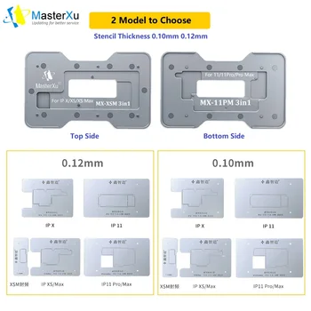 

MasterXu MX-V6 Reball Kit 6in1 As QianLi Middle Frame Reballing Stencil Tin Planting Table Fixture for iPhone X XS XSMAX 11 Pr
