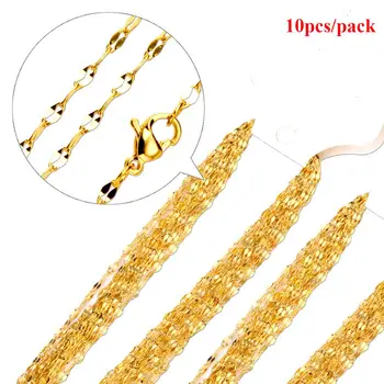 

Wholesale 10pcs/lot Stainless Steel Lip-shape Water-wave Chain for Pendant Necklace DIY Jewelry Making Findings Bulk Chains