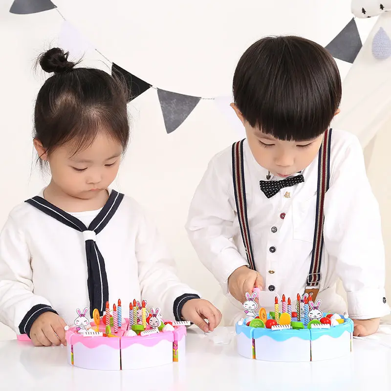 [Play House Toys] Детская игрушка на день рождения торт модель обеденный стол набор кухонных принадлежностей супермаркет тележка
