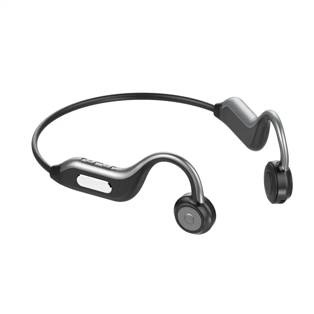 Серый Bluetooth V5.0 B1 костная проводимость беспроводная гарнитура Спорт на открытом воздухе Водонепроницаемая беспроводная гарнитура с микрофоном гарнитура громкой связи - Цвет: Серый