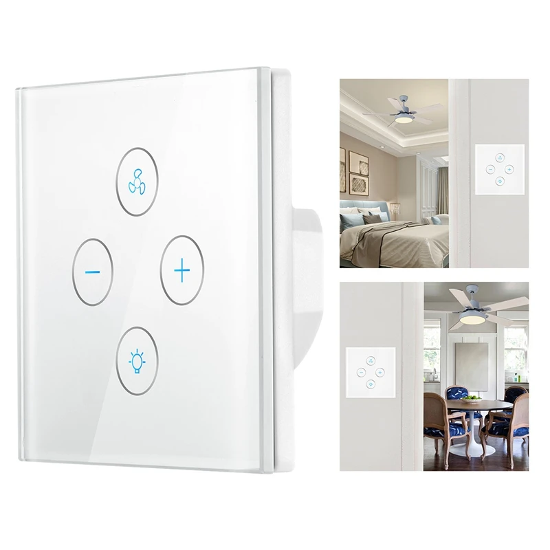 

Hot Sale Wifi Smart Ceiling Fan Light Wall Switch,Smart Life/Tuya App Remote For Fan Light Compatible With Alexa