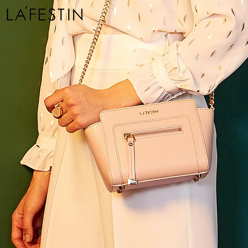 

La festin 2017 Spring And Summer New Style Europe And America Women's Cowhide Wings Style Bag Genuine Leather Shoulder Chain Bat