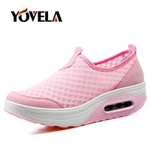 Сезон: весна–лето Для женщин на плоской подошве встряхнуть обувь кроссовки на танкетке без шнурков сетчатая повседневная обувь мужские лоферы; Модные дышащие демпфирования Дамская обувь