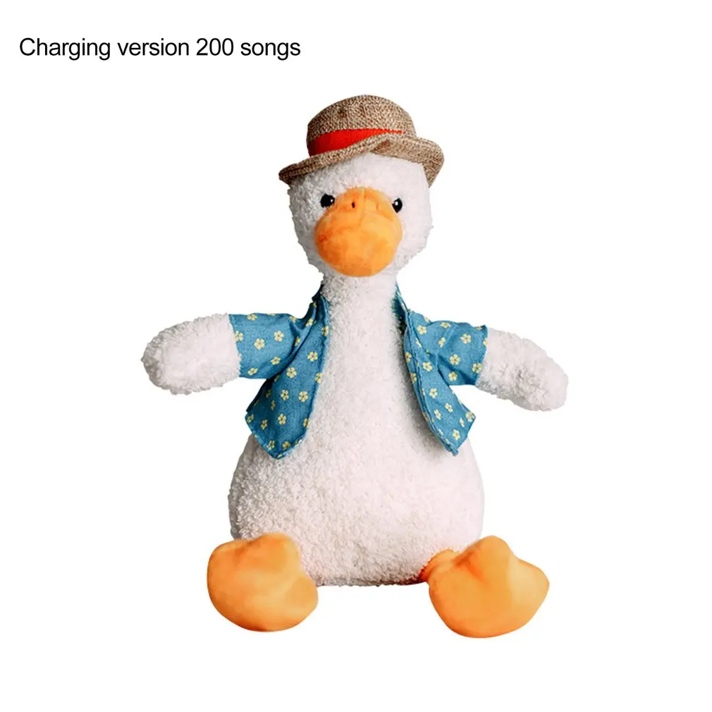 New 25cm Funny Sculpture Repeat Duck Learn To Talk And Sing Plush Toy Repeat Sing And Dancing Toy Cute Home Room Decoration