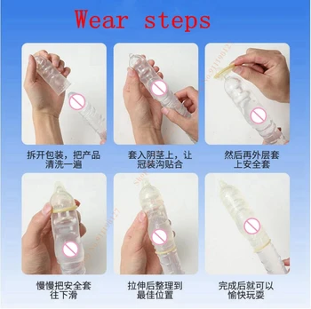 Penis Enlargement 50mm Reusable Condoms Penis Extender Sleeve Penis Foreskin Restoration Sex Toys For Man Adult Sexual Toys 5