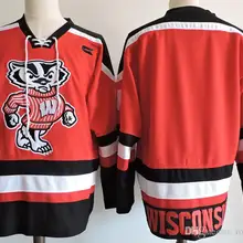 Висконсин Барсуки Белый Красный мужские Ретро Возврат хоккейные Джерси Вышивка сшитые настроить любой номер и имя