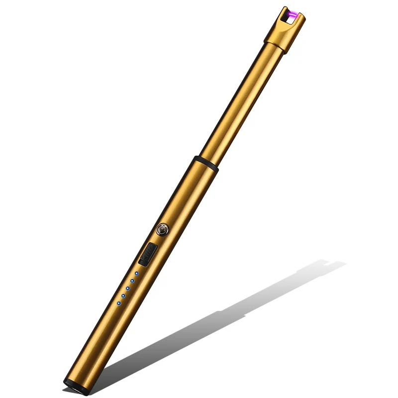 USB Charging Arc Igniter Kitchen Special Igniter Outdoor Barbecue Camping Pulse Lighter Windproof Design - Color: XYM036-gold
