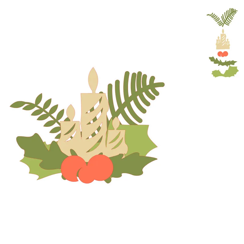 

Naifumodo Metal Cutting Dies New 2019 Christmas Candle and Tree Dies Scrapbooking Album Die Cut Embossing Stencil Decor Dies