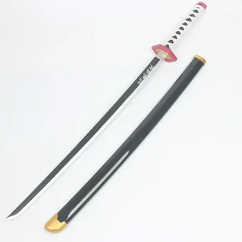 

104cm Wooden Ghost Blade Cos Free Arms Cartoon Wooden Round Scabbard Anime Props Simulation Sword Toy