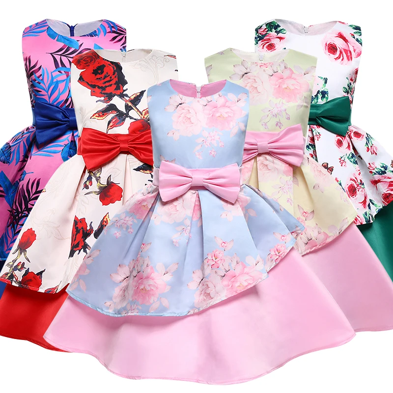 Одежда для девочек; балетное платье для девочек; милый кружевной принт; Chao Fan; детские летние вечерние платья принцессы без рукавов для танцев и фестиваля