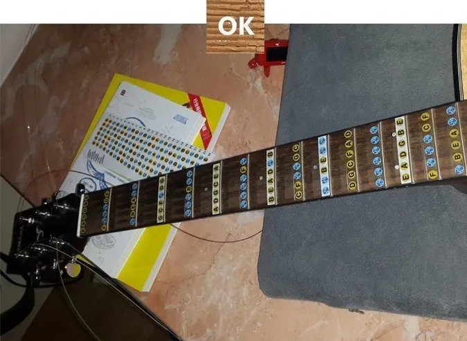 Acoustic Electric Guitar Neck Fretboard Fingerboard Note Scale Label Sticker Fret color for Guitar Beginner Learning Practice (10)