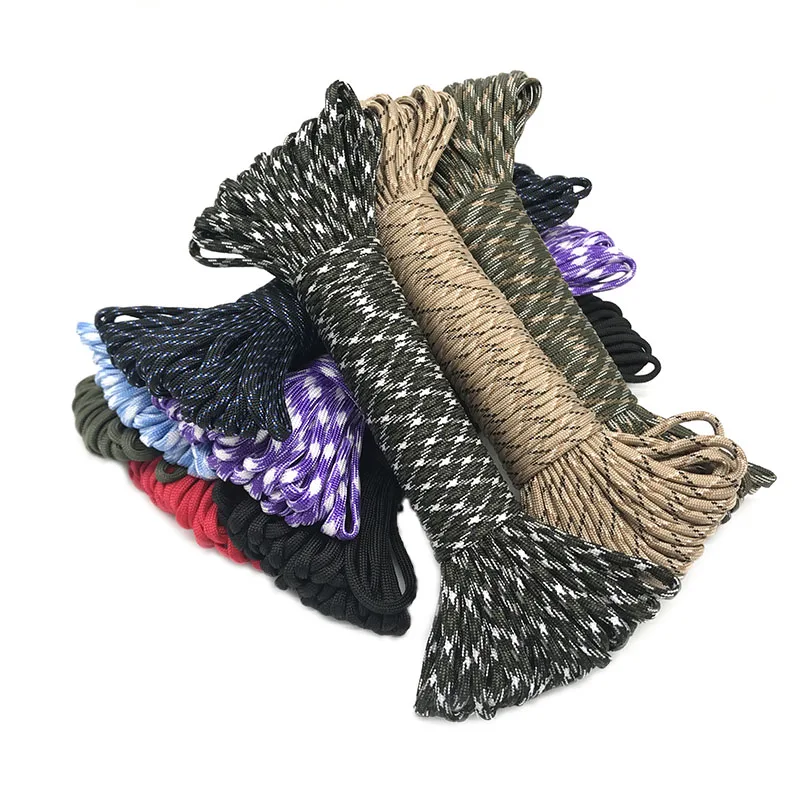 Camouflage Paracord 4MM 100FT (5-31M) 550 Parachute Cord Lanyard Mil Spec Type III 7 Strand
