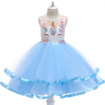 

Unicorn Party Dress Carnival Costume Kids Dresses For Girls Dress Children Elegant Girls Princess Dress