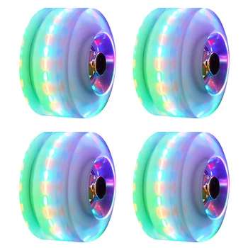 

4pcs/set Rollerskate Shoes Replacement Parts Light Up Practical 82A Hardness Skateboarding Park Luminous Skateboard Wheels