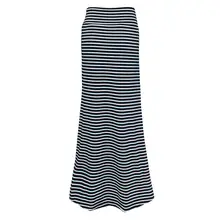Saias na altura do joelho пляжная Женская модная черно-белая полосатая облегающая юбка длиной до пола с низкой талией توره