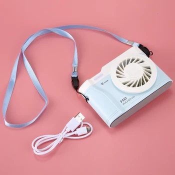 

Mini USB Rechargeable Fan Summer Air Cooling Portable Handheld Desktop Desk Fan Small Mute Office Home,Blue