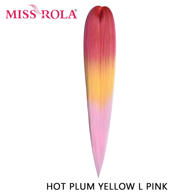 Miss Rola 22 Inch 60G Kanekalon Hair Synthetic Jumbo Braid Yaki Straight Hair Extension Pink Blonde Twist Braid Bulk Wholesale M1b/red