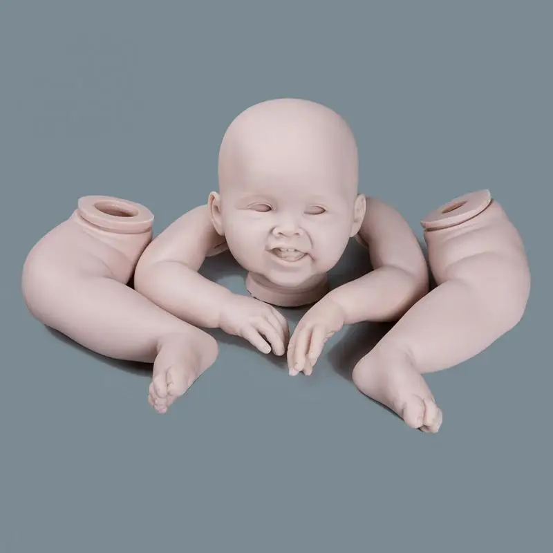 28" Kit De Muñeca Reborn sin pintar del niño cabeza de vinilo suave paño de cuerpo Ojos extremidades