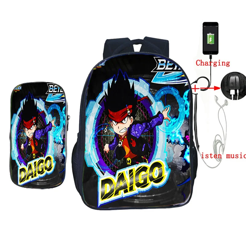 Beyblade usb зарядка школьная сумка 2 шт./компл. рюкзак для подростков мальчиков и девочек дорожные сумки на плечо детская книга Mochila с коробкой для ручек - Цвет: 15