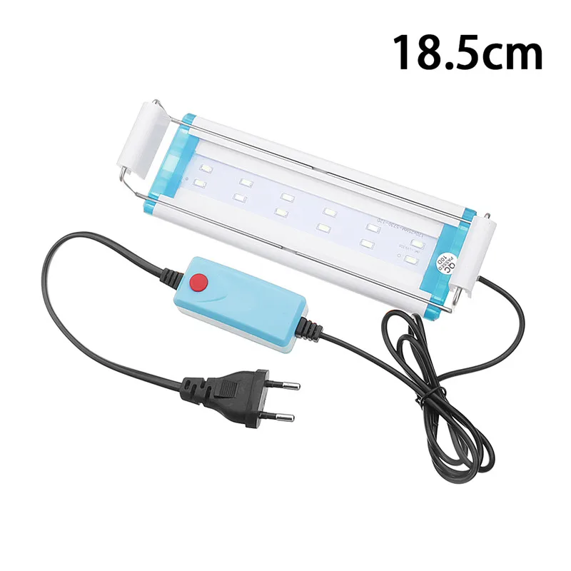 18.5CM 19-60 см светодиодный светильник для аквариума с кронштейнами 5730SMD Blub синий+ белый Регулируемый корпус из алюминиевого сплава AC220V - Цвет: 18.5CM