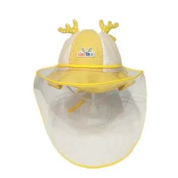 

Baby Elk Fisherman Summer Hat Baby Anti-spitting Cap with Protective Face Adjustable Removable Kids Hat Hats Gorro Bebe