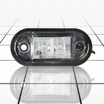 

NEW-12V / 24V 2 LED Side Marker Lights Lamp For Car Truck Trailer E-marked White