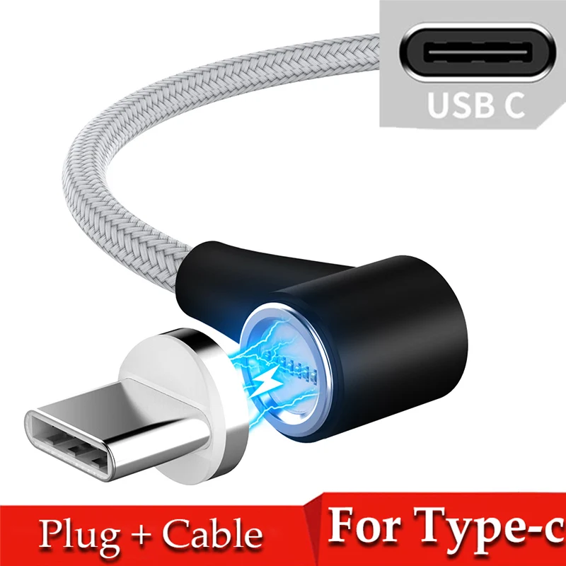 Магнитный Micro USB кабель 3A для быстрой зарядки, кабель usb type C, магнитный кабель для зарядки и передачи данных, шнур для huawei, samsung, Xiaomi - Цвет: Silver For Type-c