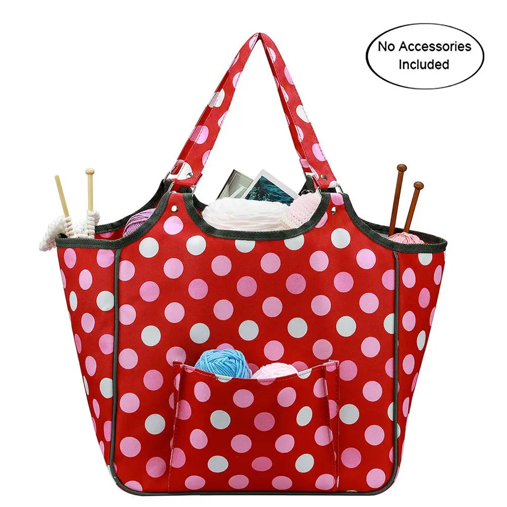 langlebige verwicklung frei stricken tasche garn lagerung tote organizer leinwand tragbare h/äkeln garn ball halter dispenser vorratsbeh/älter korb mit taschen f/ür die reise von yunhigh