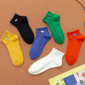 

Kawaii Embroidered HOPE Women Socks Cotton Harajuku Cute Ankle Socks Women 1 Pair Size 35-40