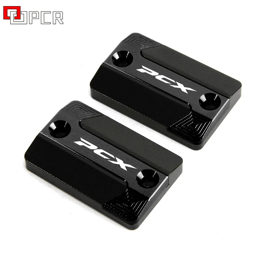 2 pieces black Мотоцикл с ЧПУ Алюминиевый главный тормозной цилиндр для переднего колеса Крышка бачка Крышка для HONDA PCX 125 PCX 150 PCX125 PCX150 - Цвет: 2 pieces black