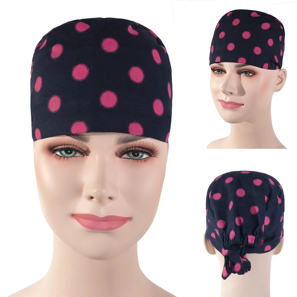 Unisex adjustable medical hospital pharmacy cotton nurse cap Dental surgery room surgical cap Beauty hospital physiotherapy cap