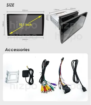 

10.1"Android 8.1 4G 64G Car Radio 1Din 4Core Stereo Receiver GPS Stereo Wifi bluetooth RDS Audio Universal Car Multimedia Player