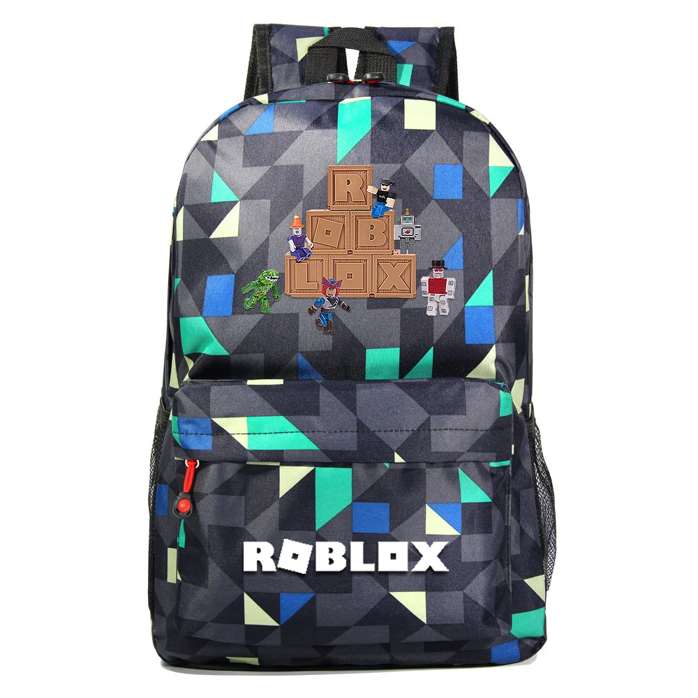 ROBLOX-Mochila de desenho animado para crianças, mochila escolar para  meninos e meninas, mochila primária