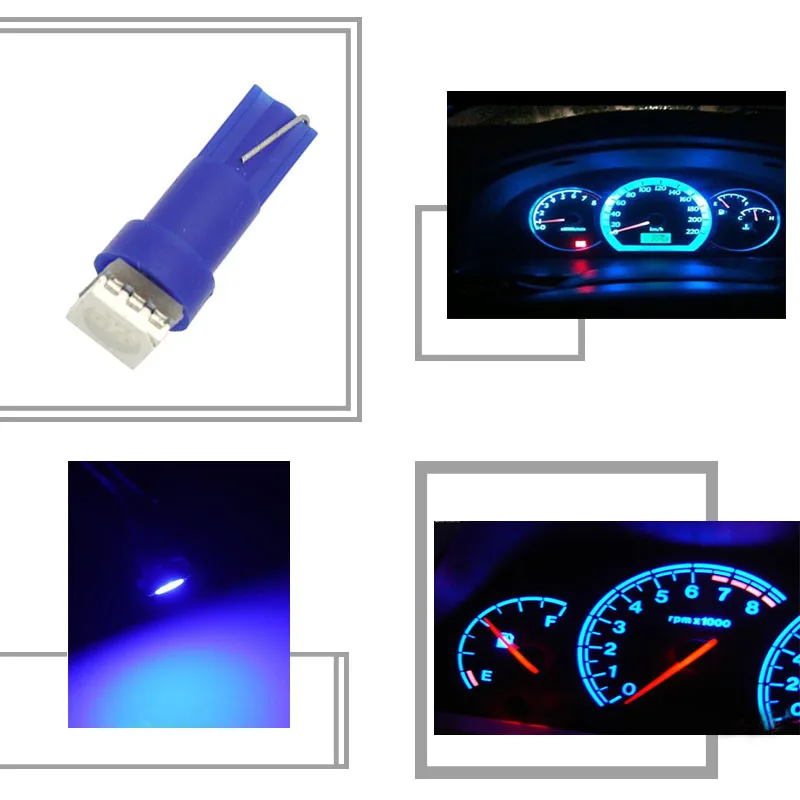 10 шт. T5 светодиодный 17 37 73 74 SMD 5050 авто лампе, светодиодный светильник, настольная лампа