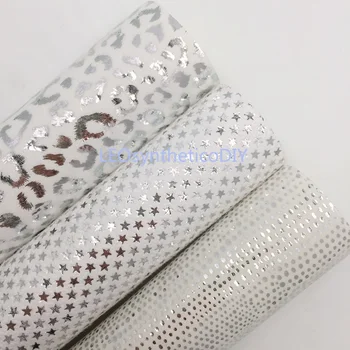 

Mini Roll 30x134CM Stars, Dots, Leopard Printed Faux Leather Fabric Roll For Making Bows LEOsyntheticoDIY SK288