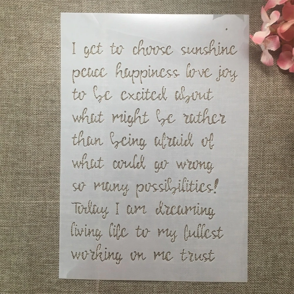 A4 29cm English Paragraph Letters DIY Layering Stencils Wall Painting Scrapbook Coloring Embossing Album Decorative Template | Канцтовары