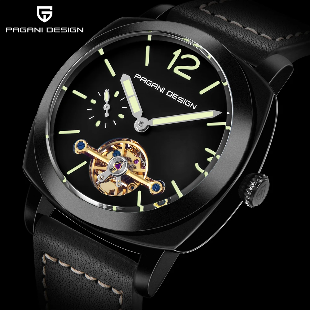 high quality PAGANI DESIGN Luxury Tourbillon Mechanical Watches Luminous Genuine Leather Fashion Casual Skeleton Automatic Watch free dropshipping 2020 (11)