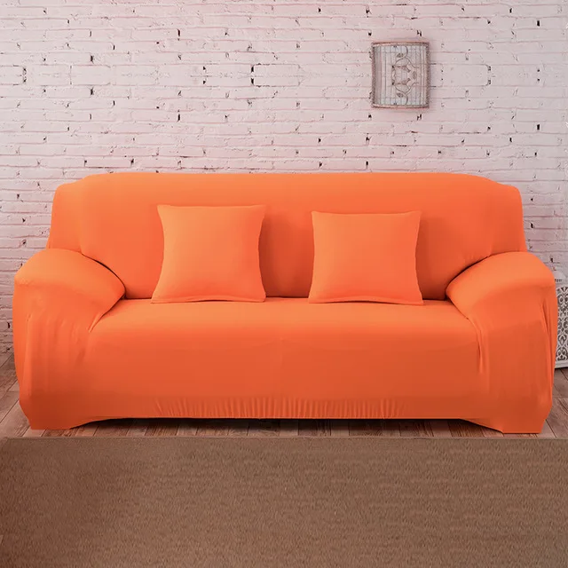 Однотонные Чехлы для дивана с узором, эластичные Чехлы для дивана для гостиной, чехлы для дивана, чехлы для дивана, полотенца, кресла, чехлы для дивана - Цвет: Оранжевый