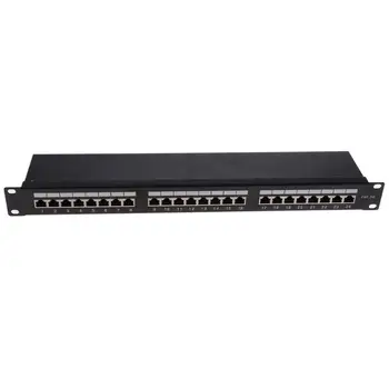

19inch 24Port CAT5E LAN Network Shielded Staggered Blank Rack Mount Patch Panel