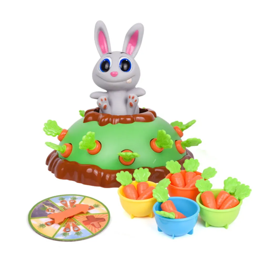 New Arrival Pull-Up Carrot Toy Bumper Rabbit Funny Toys Radish Interactive Game For Kids Educational Toy Dropshipping