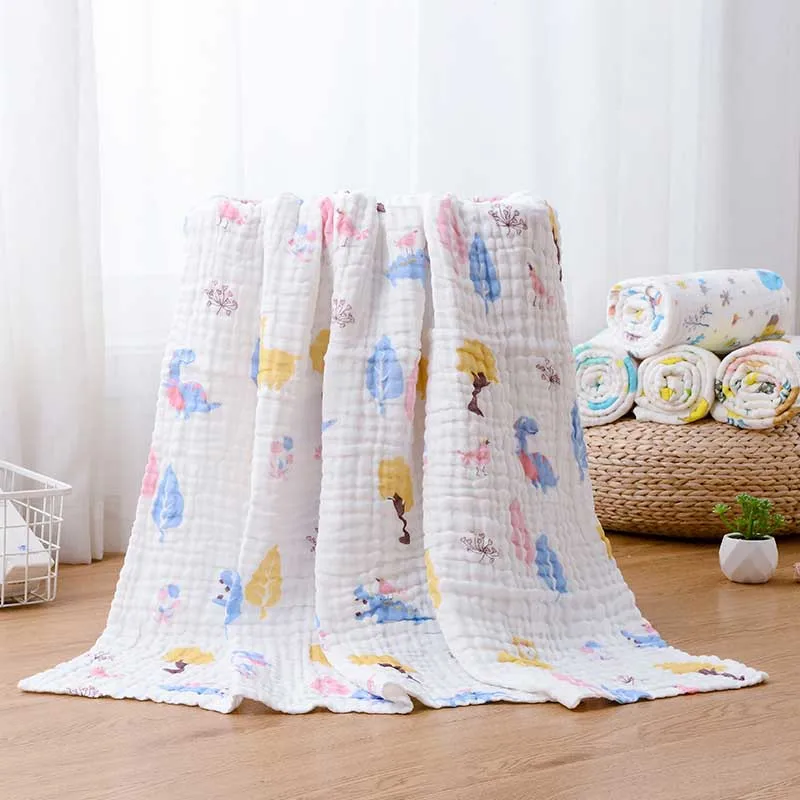 Детское банное муслиновое полотенце; детский банный халат; 6 слоев; газовое хлопковое детское одеяло; накидка для новорожденных; Одежда для маленьких мальчиков и девочек