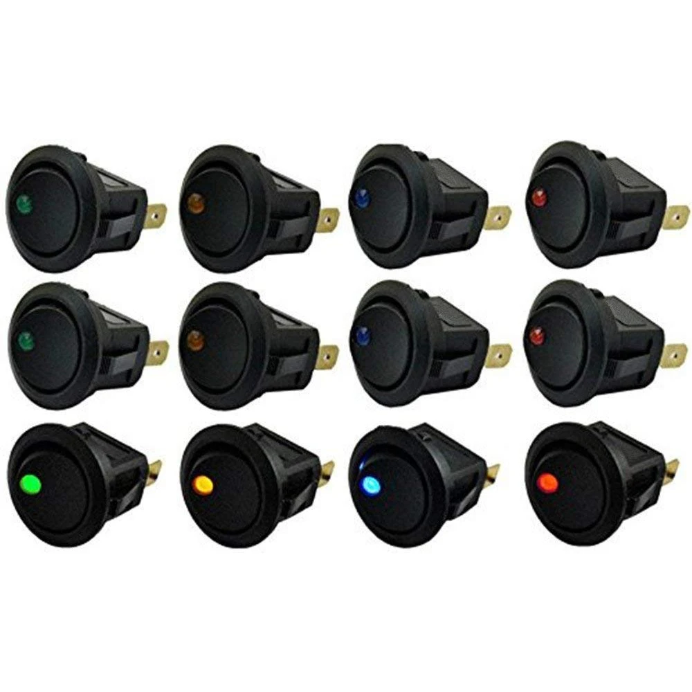 ONOFF Round Rocker Switch LED illuminated Car Dashboard Dash Boat Van 12V (2)