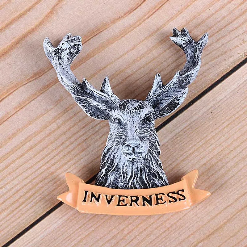 inverness deer Африканская дикая природа крокодил верблюжий бык креативный имитация магнитов на холодильник Кения Сирия Британия путешествия за границу в память - Цвет: inverness deer