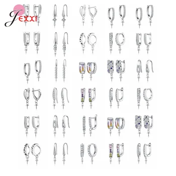 

Beautiful Crystal 1 Pair 925 Sterling Silver DIY Earring Findings Clasps Hooks Fittings Making Accessories Jewelry