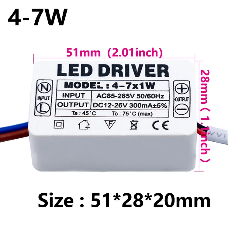LED-Treiber 1-3W 3-5W 4-7W 8-12W 12-18W 18-25W 25-36W für LEDs, Netzteil AC85-265V, Beleuchtungstransformator-Zubehör, Weiß – Detail 1