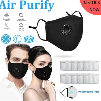 

Cotton Breath Valve Reusable Face Mask Filters Easy Breathe Anti Haze Mask For Adult Unisex