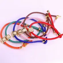 10 шт., смешанный цвет веревка шнур CZ милые дети мальчик девочка Шарм разделитель бисера браслеты подарок